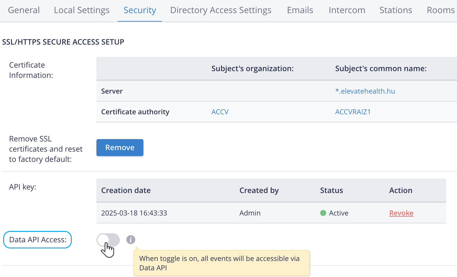Enabling Data API Access