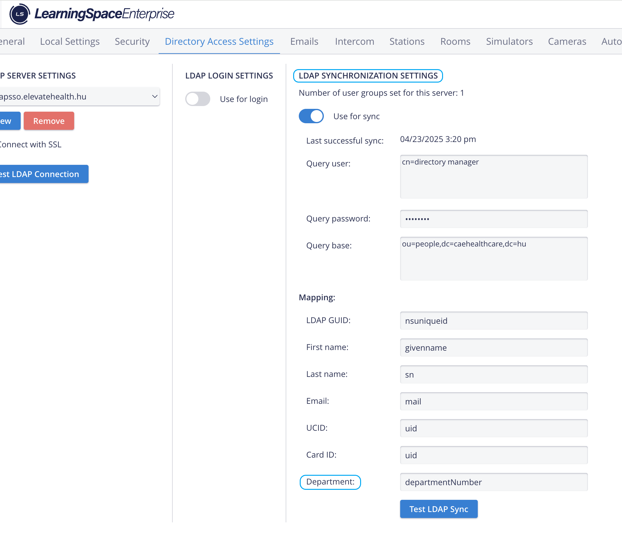 LDAP Sync in System Manager