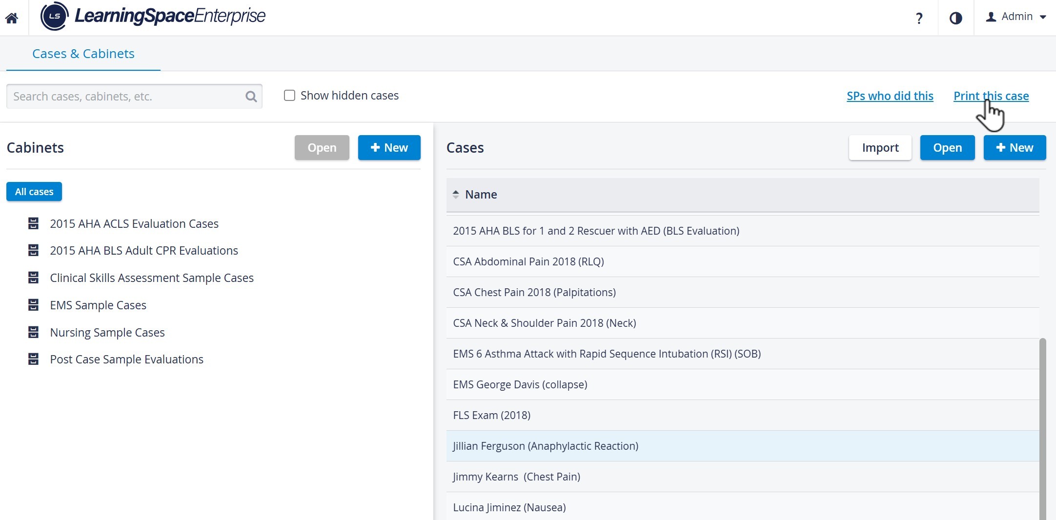 Print this Case option in the Case Manager