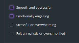 Checkbox items highlighted