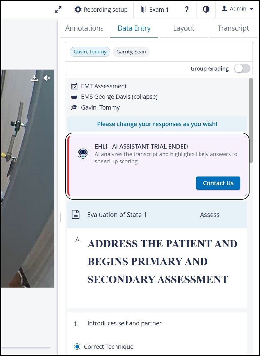 Trial Ended message - with Contact Us option in SRV