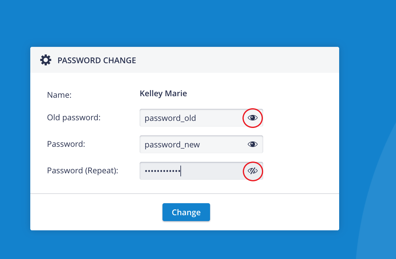 Force Password Change pop-up
