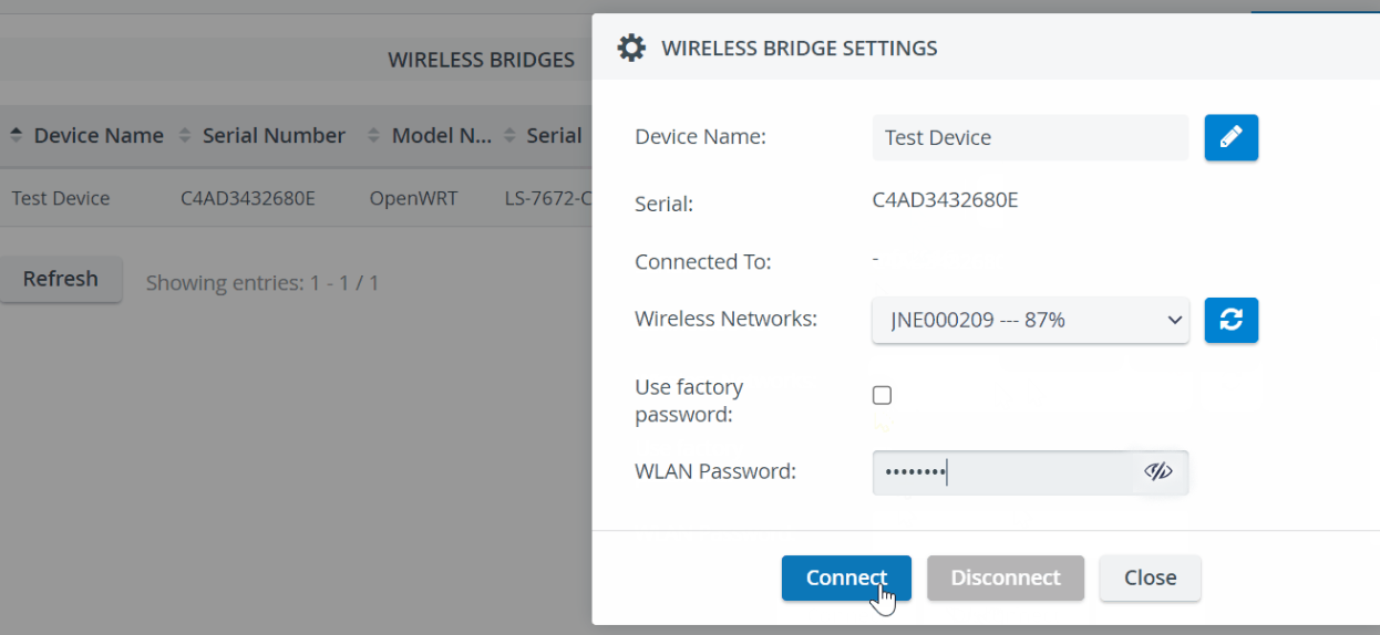 Wireless Bridge Settings