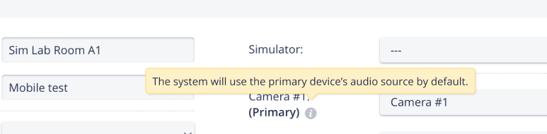Primary Camera Setting