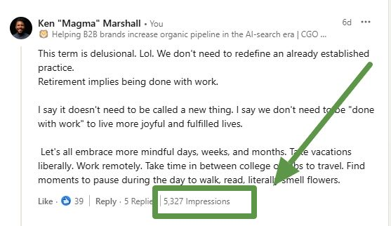 A comment with 5k+ impressions, by itself!