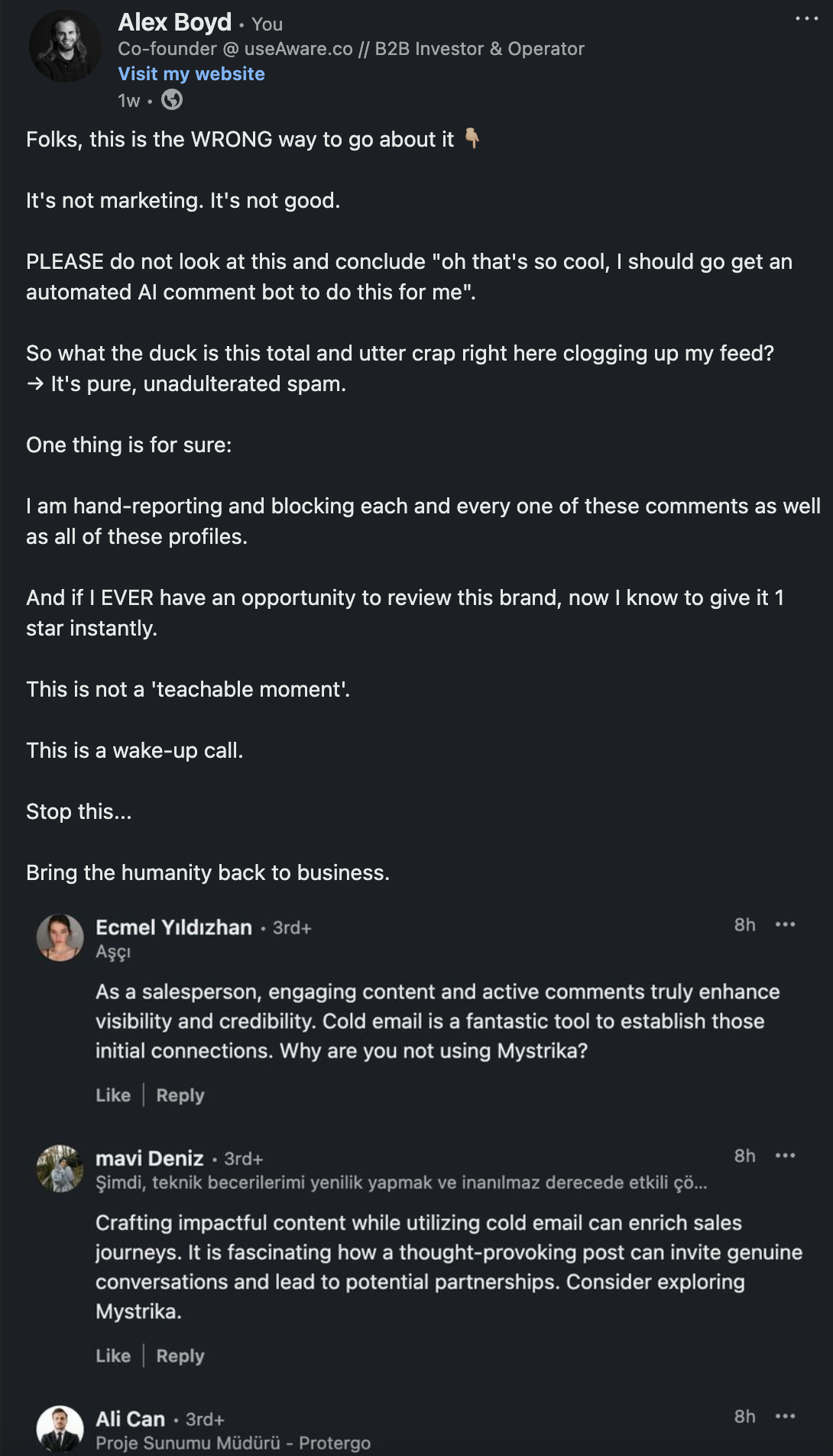 Automated commenting with AI gone rogue and wrong
