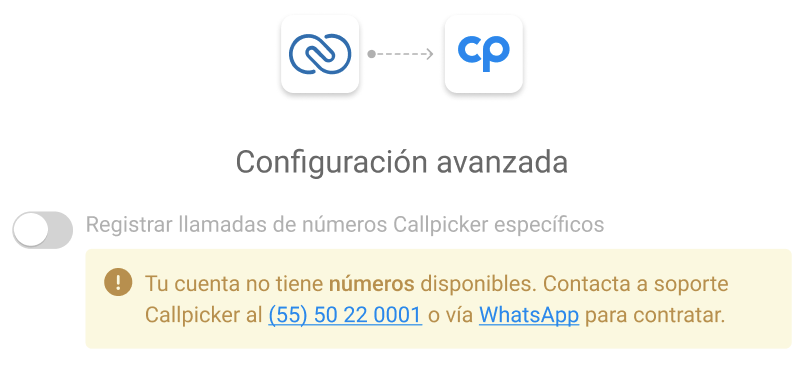 Alerta de no número Callpicker