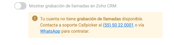 Callpicker recordings disabled