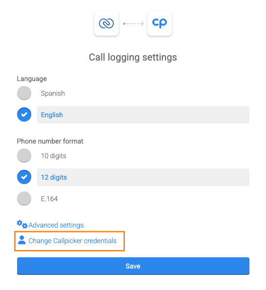 Change Callpicker credentials location