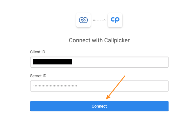 submit Callpicker credentials