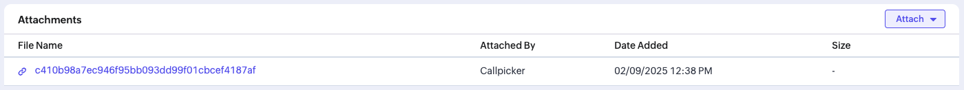 Recording as attachment