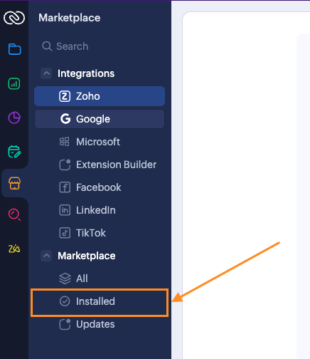 Marketplace "installed"