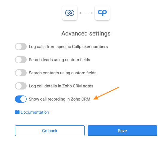 Call recordings enabled