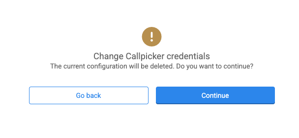 Change credentials confirmation