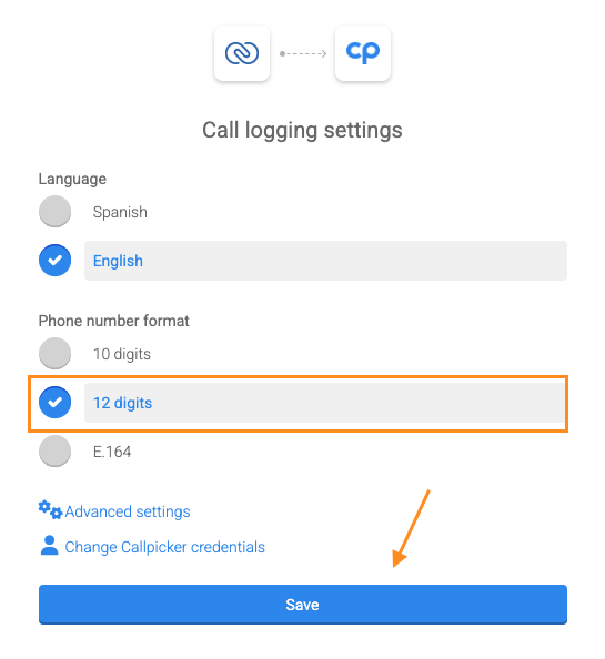 Phone format setting