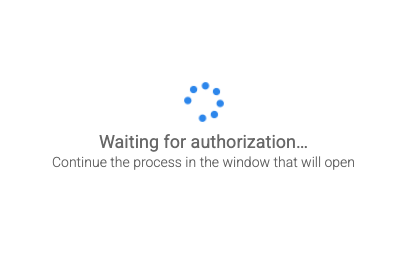Waiting authorization dialog