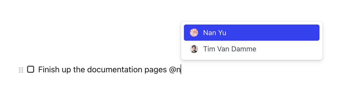 Mentioning a user