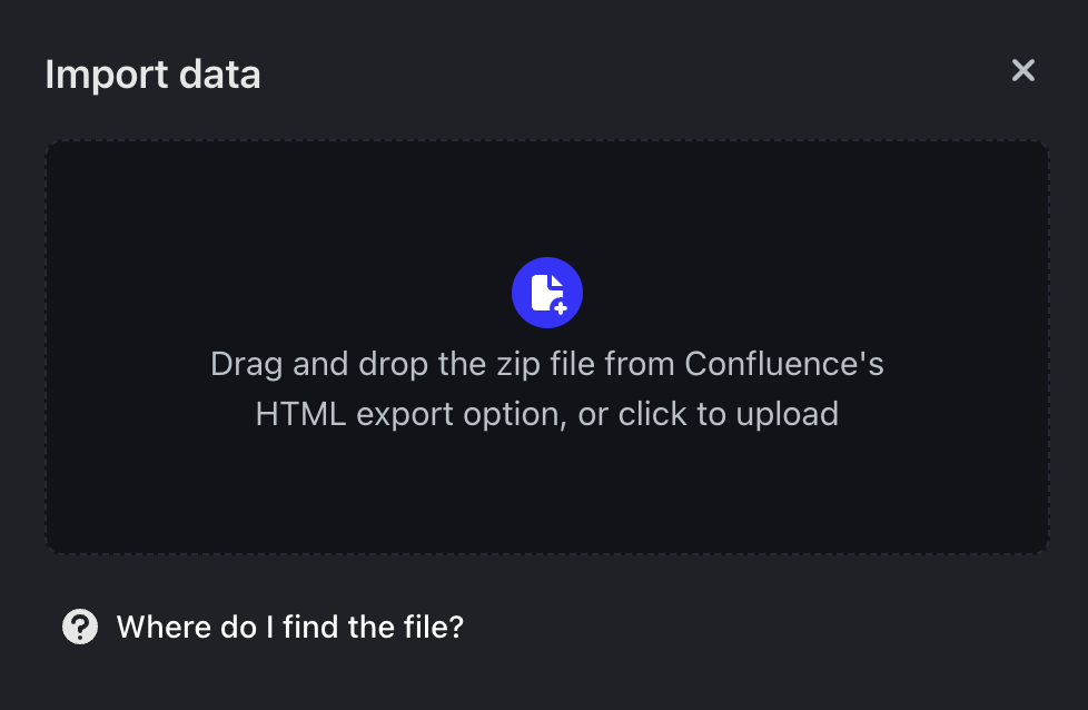 The import dialog