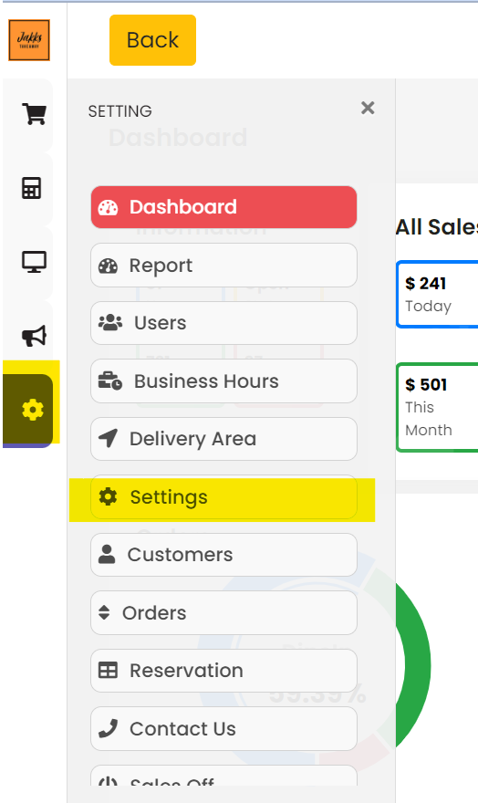 Setting option in Foodship