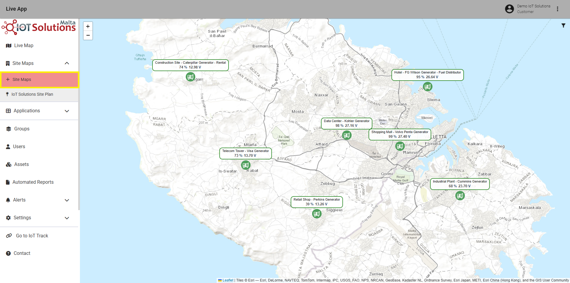 IoT Pro Platform - Live Map