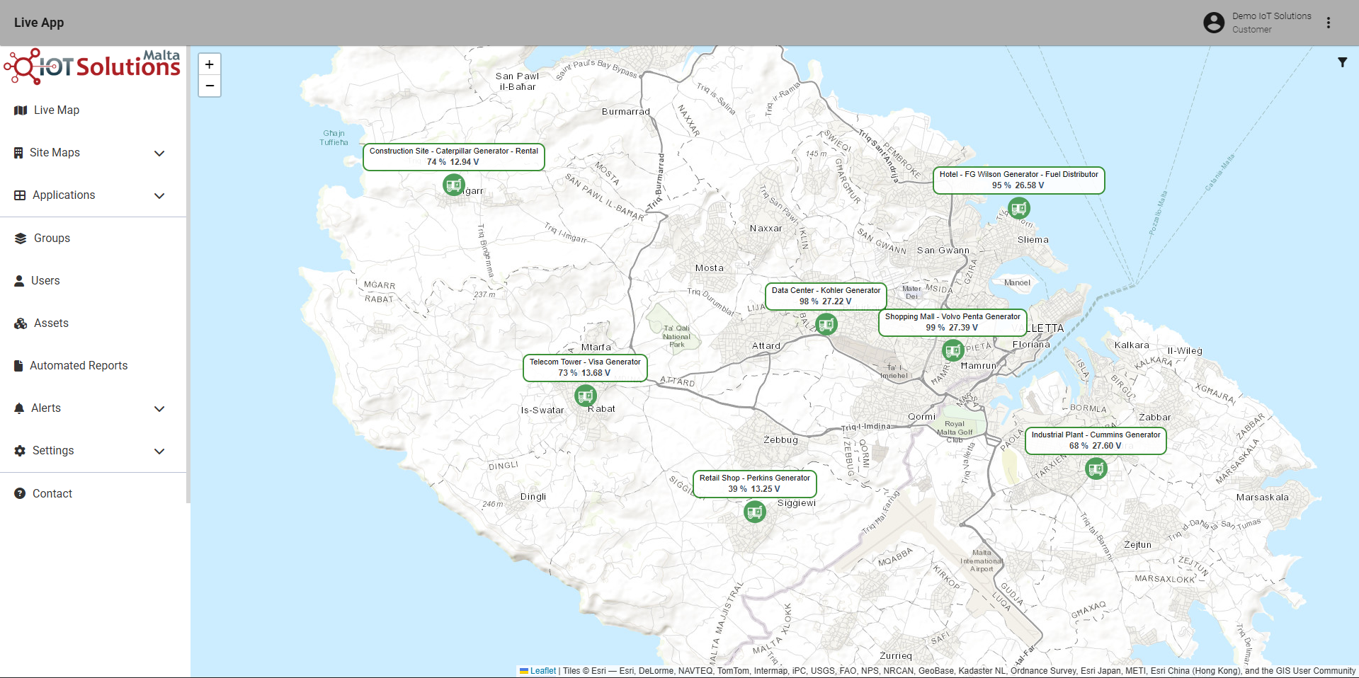 IoT Pro Platform - Live Map