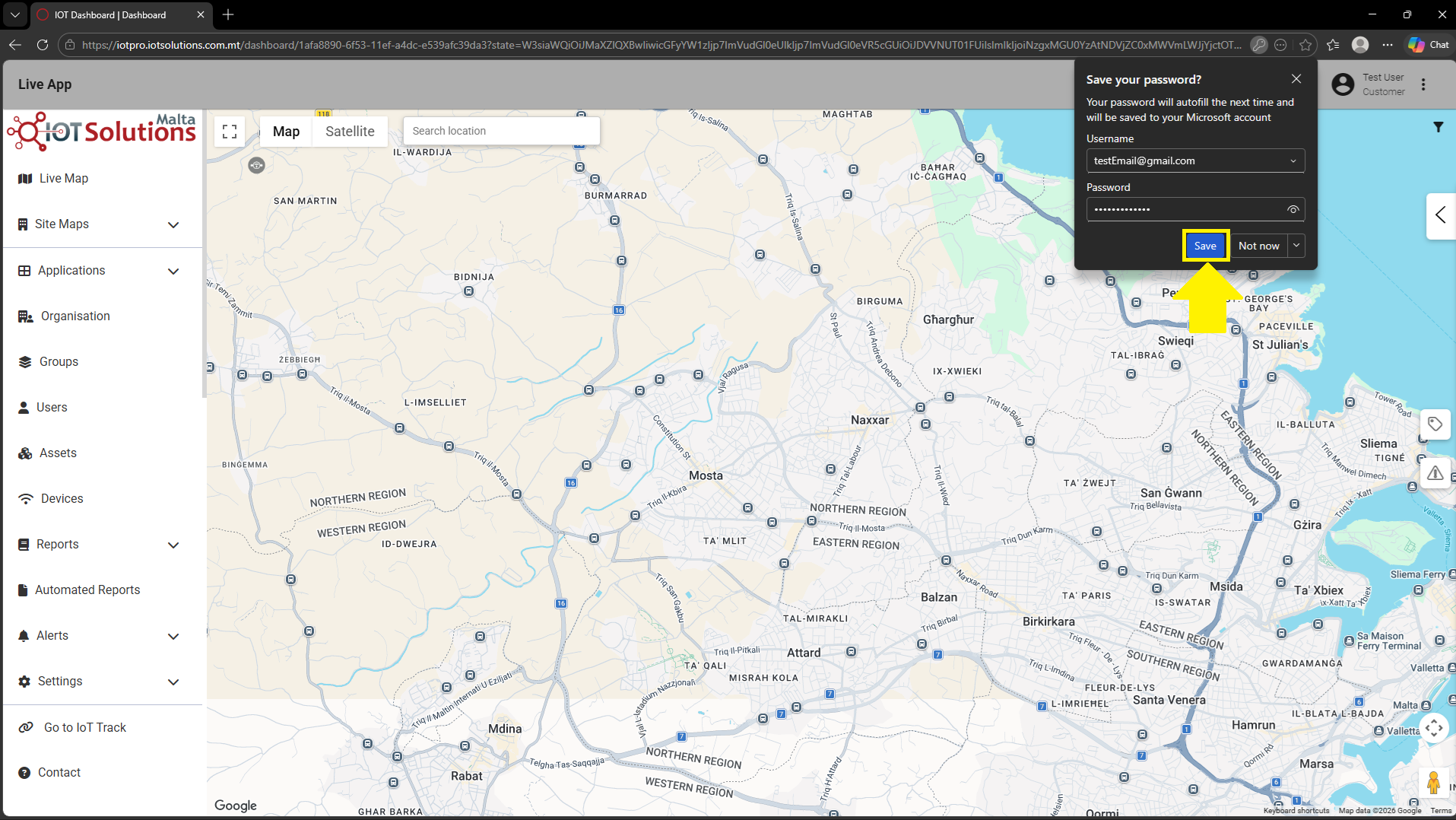 IoT Pro Platform - Live Map