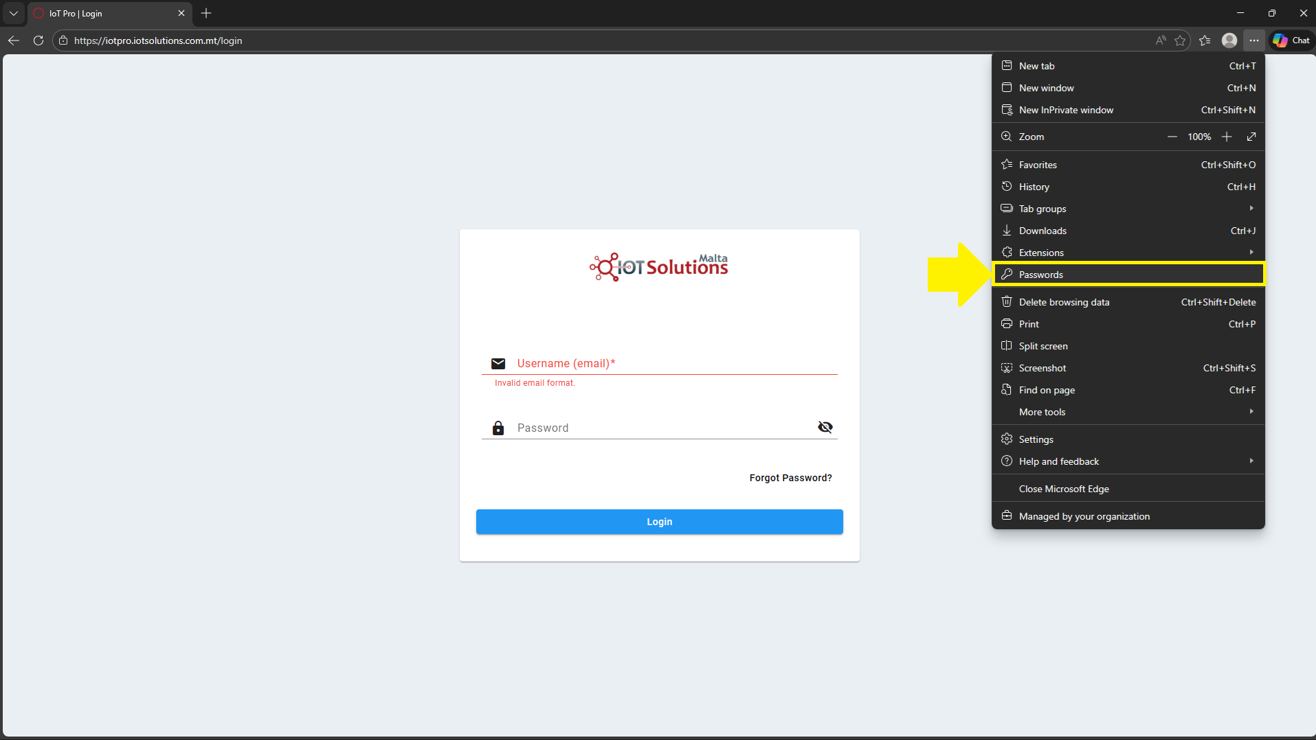 IoT Pro Platform - Browser Toolbar