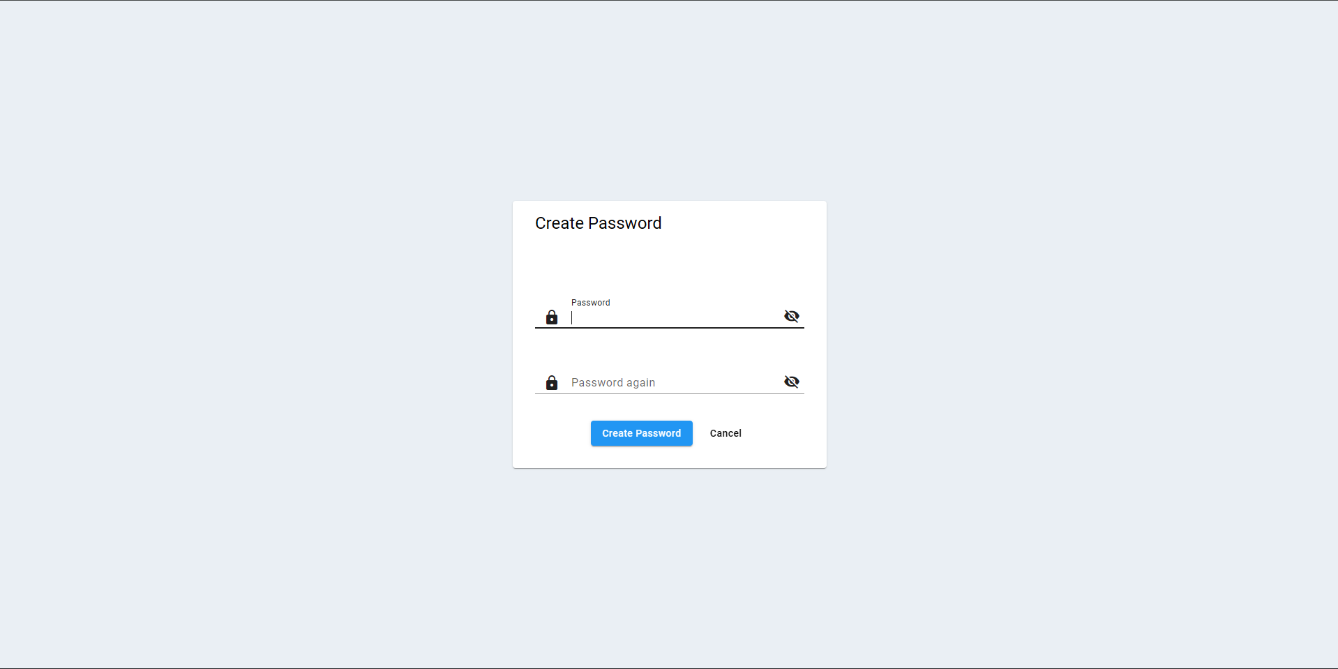 IoT Pro Platform - Create Password Page