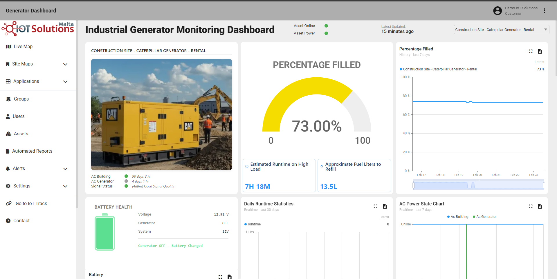 IoT Pro Platform - Generator Dashboard