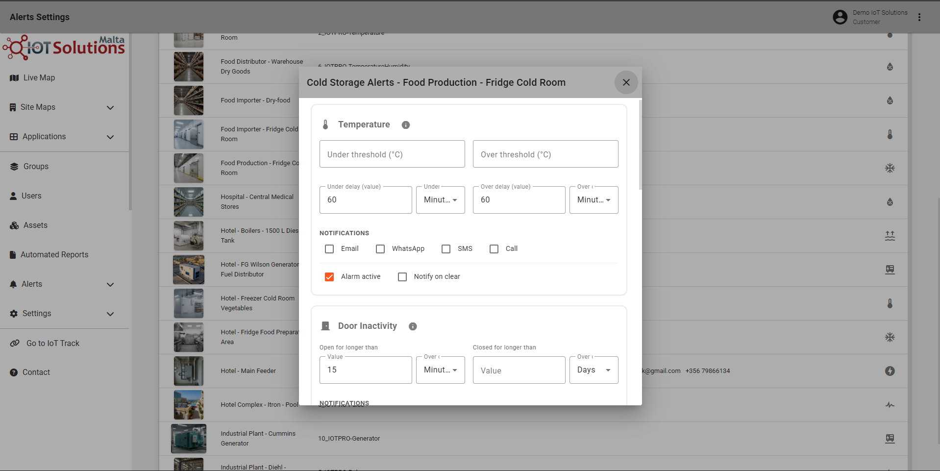 IoT Pro Platform - Cold Storage Alerts