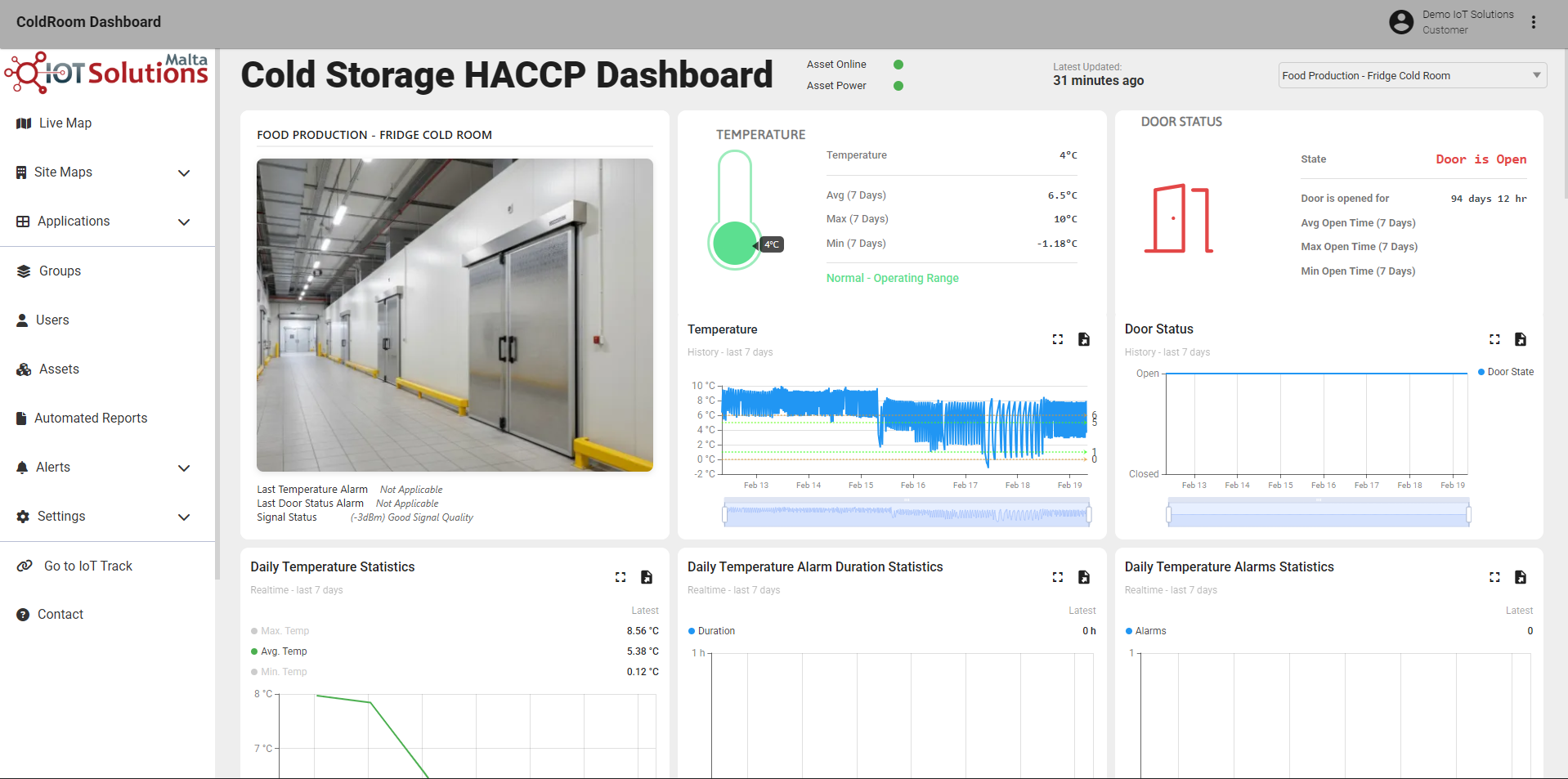 IoT Pro Platform - Cold Storage Dashboard