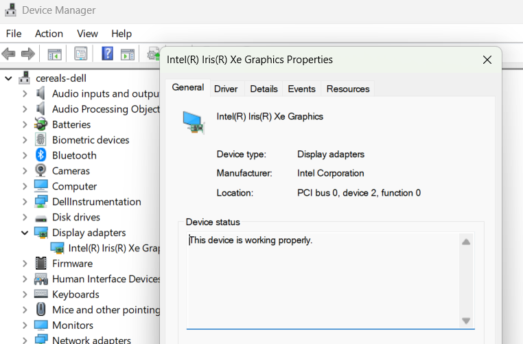 Graphics Card status check