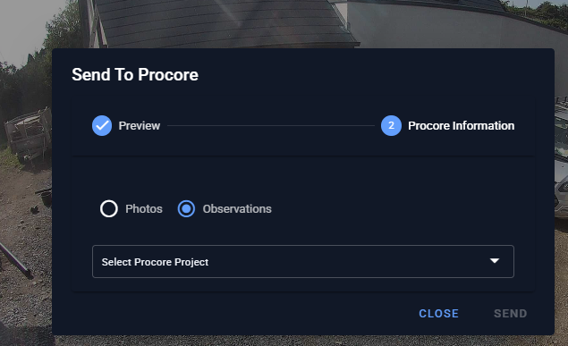 Send to Procore as Observations.