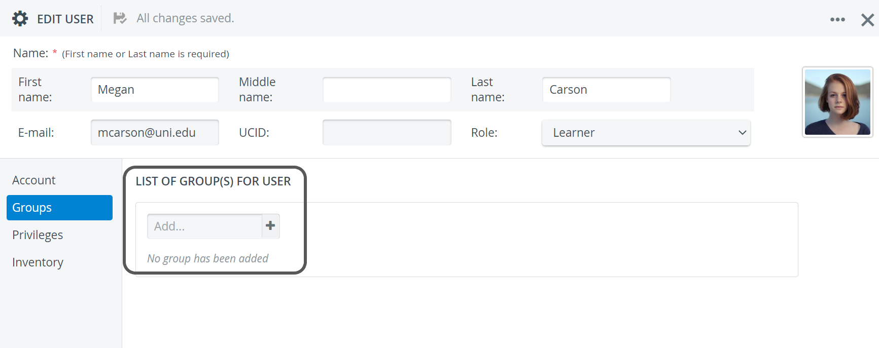 Add User to User Group