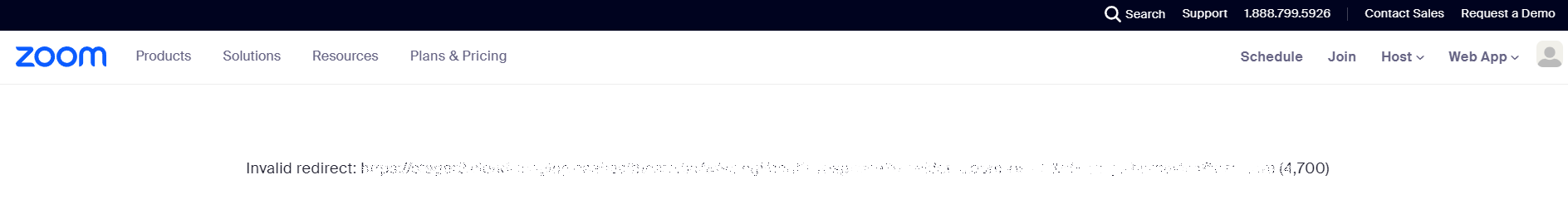Invalid redirect (4700)