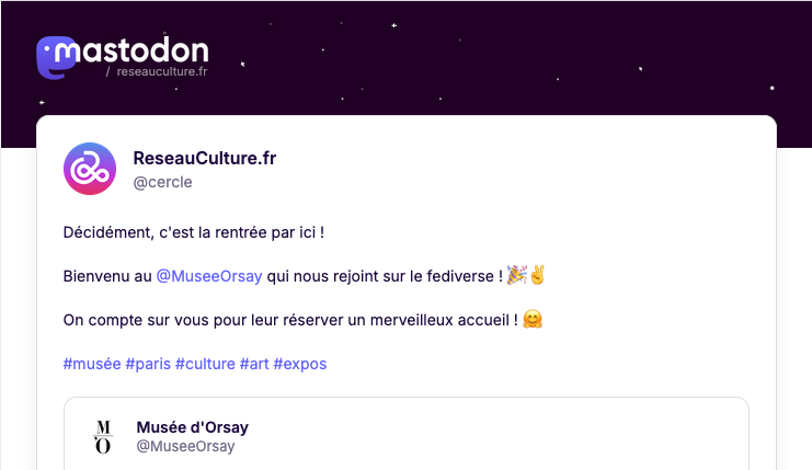 Extrait d'un email suite à une publication par Cercle