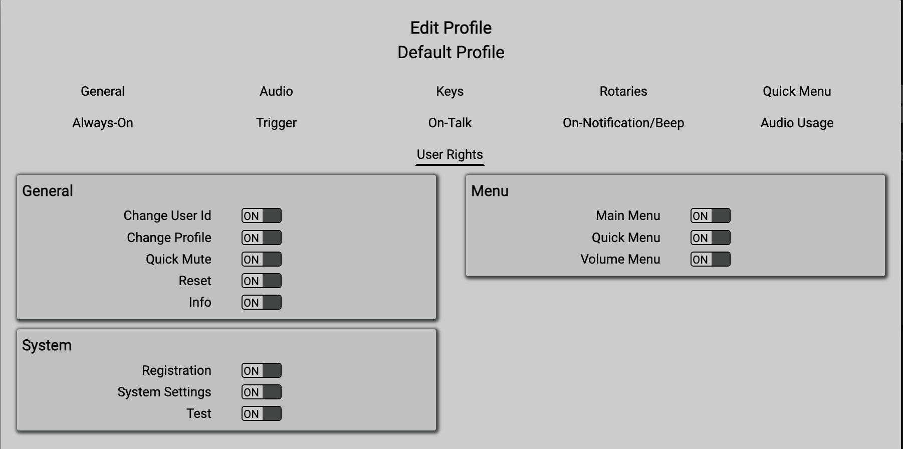 General Always-On General Change User Id Change Pr...