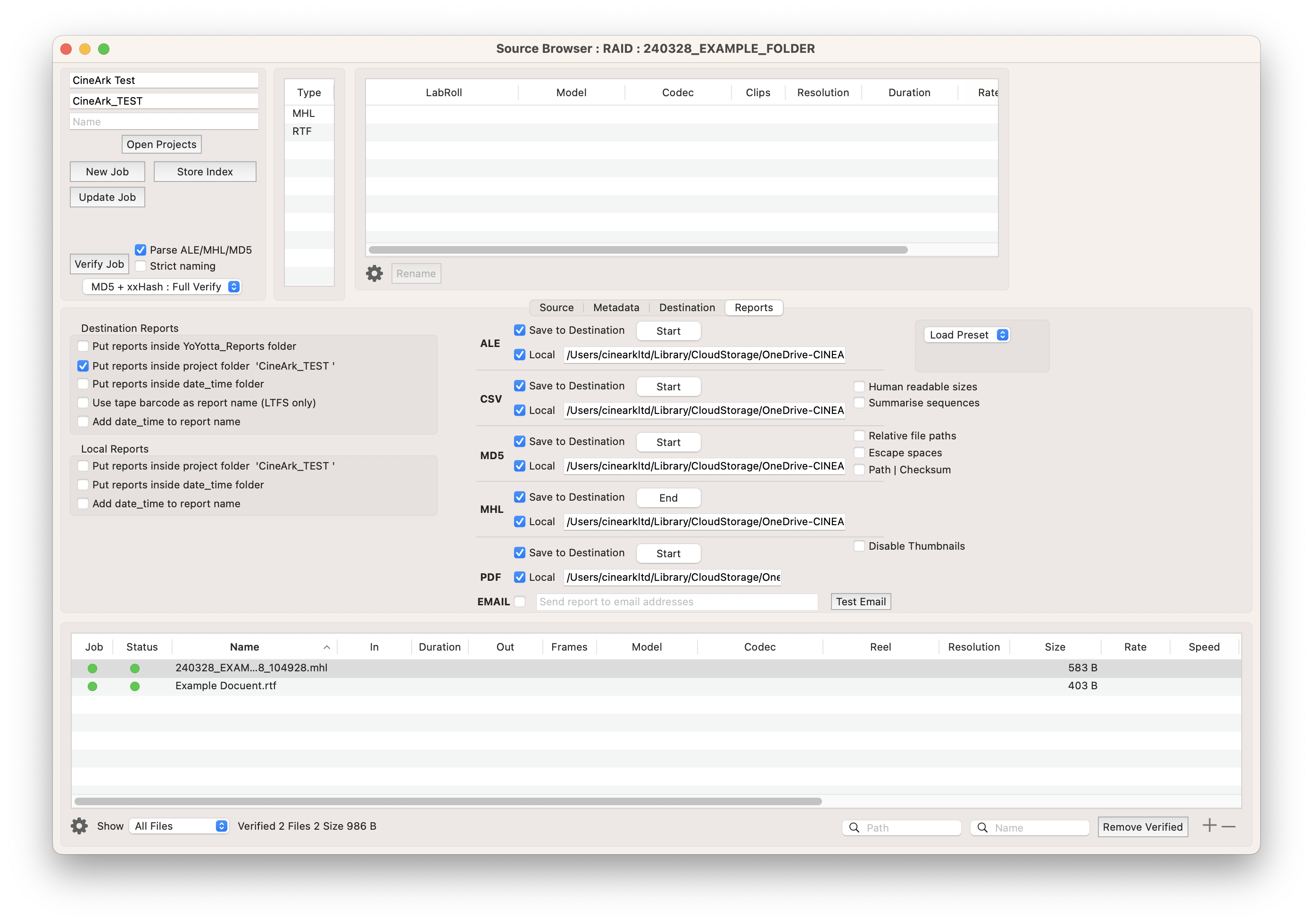 Source Browser : Model RAID : CineArk Test CineArk...