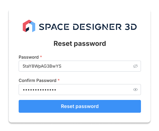 New password form
