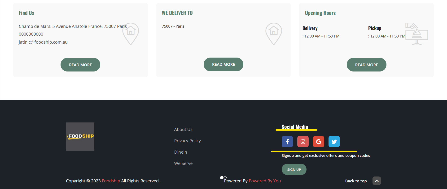 Social Media Platforms in Frontend Panel