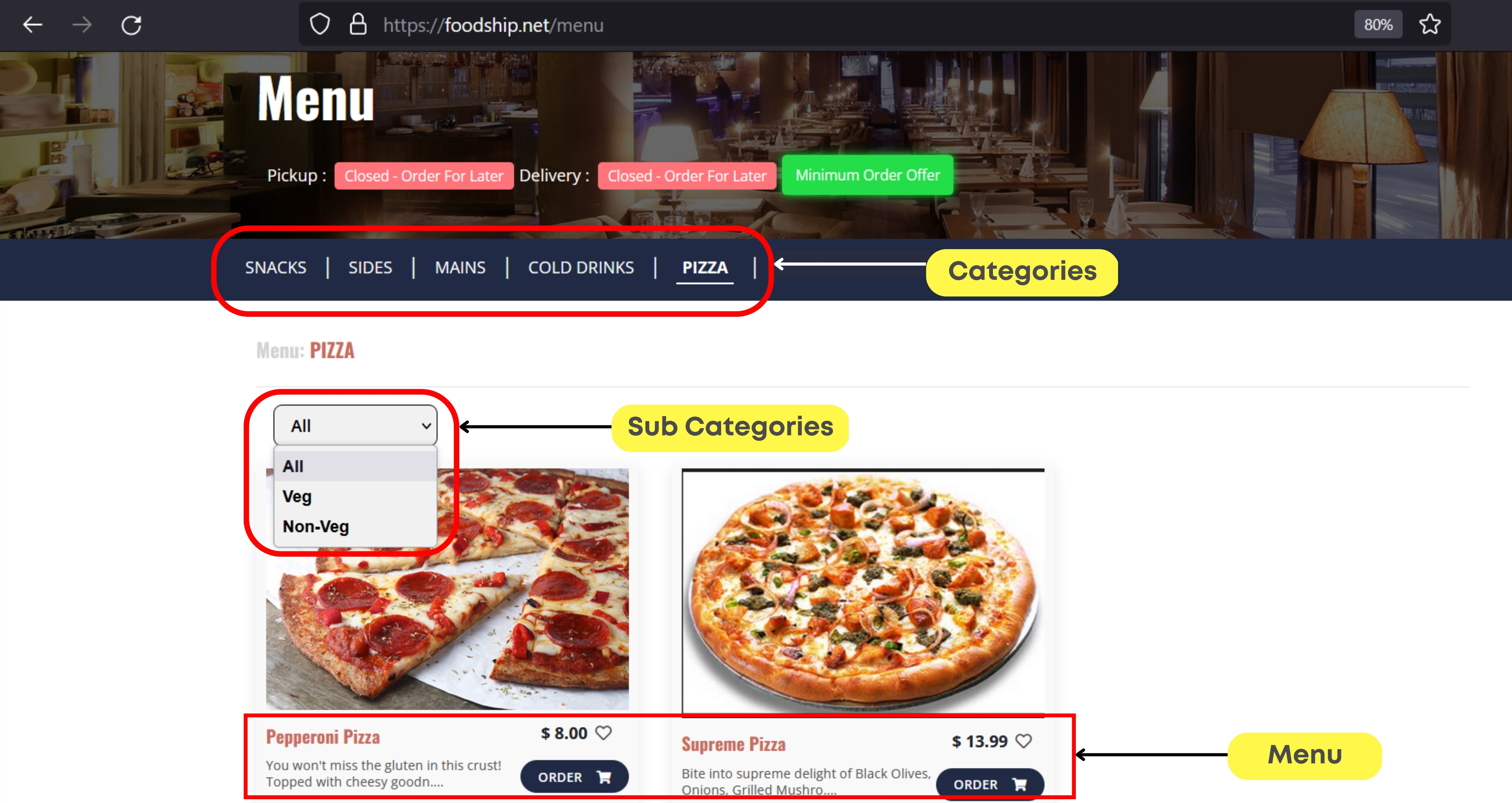 Menu - Frontend
