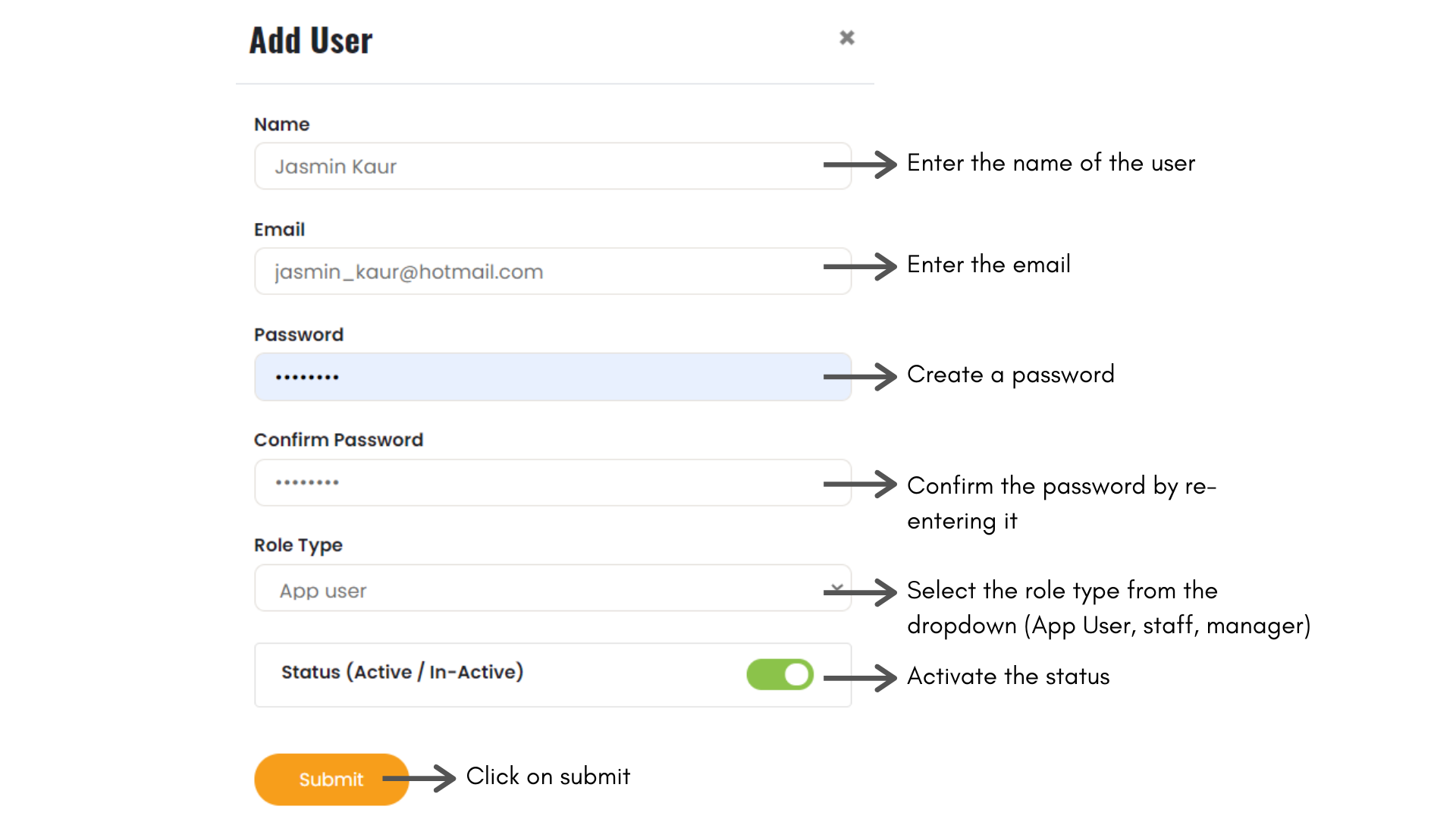 Adding user