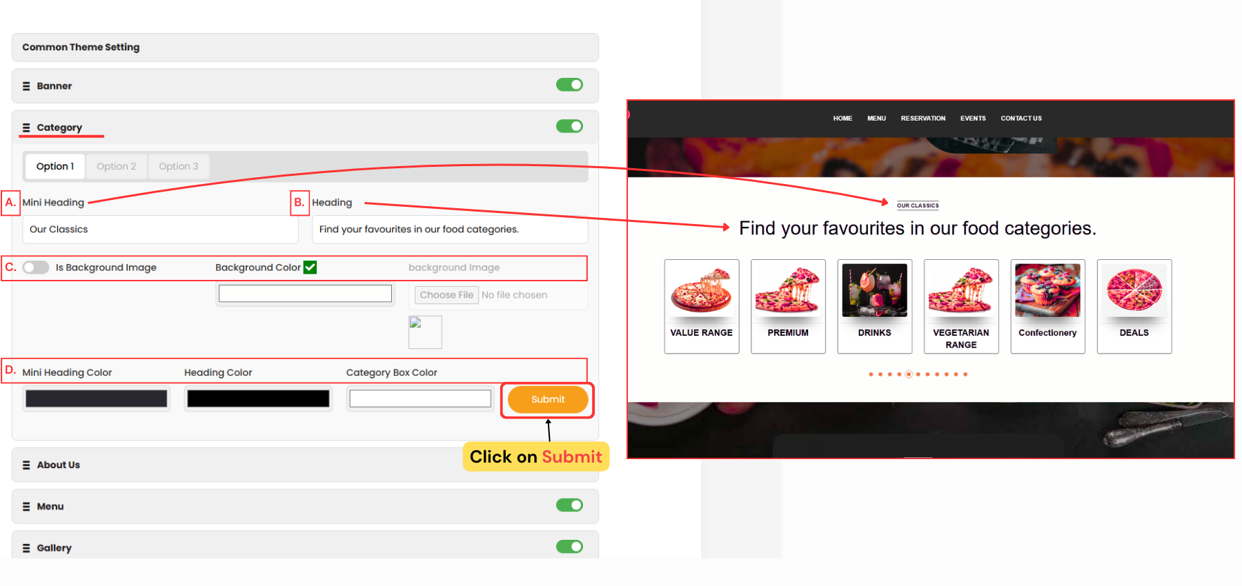 Category Setting