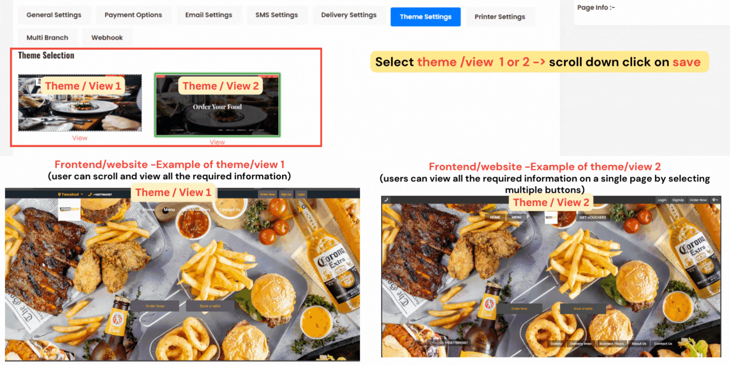Theme/View settings