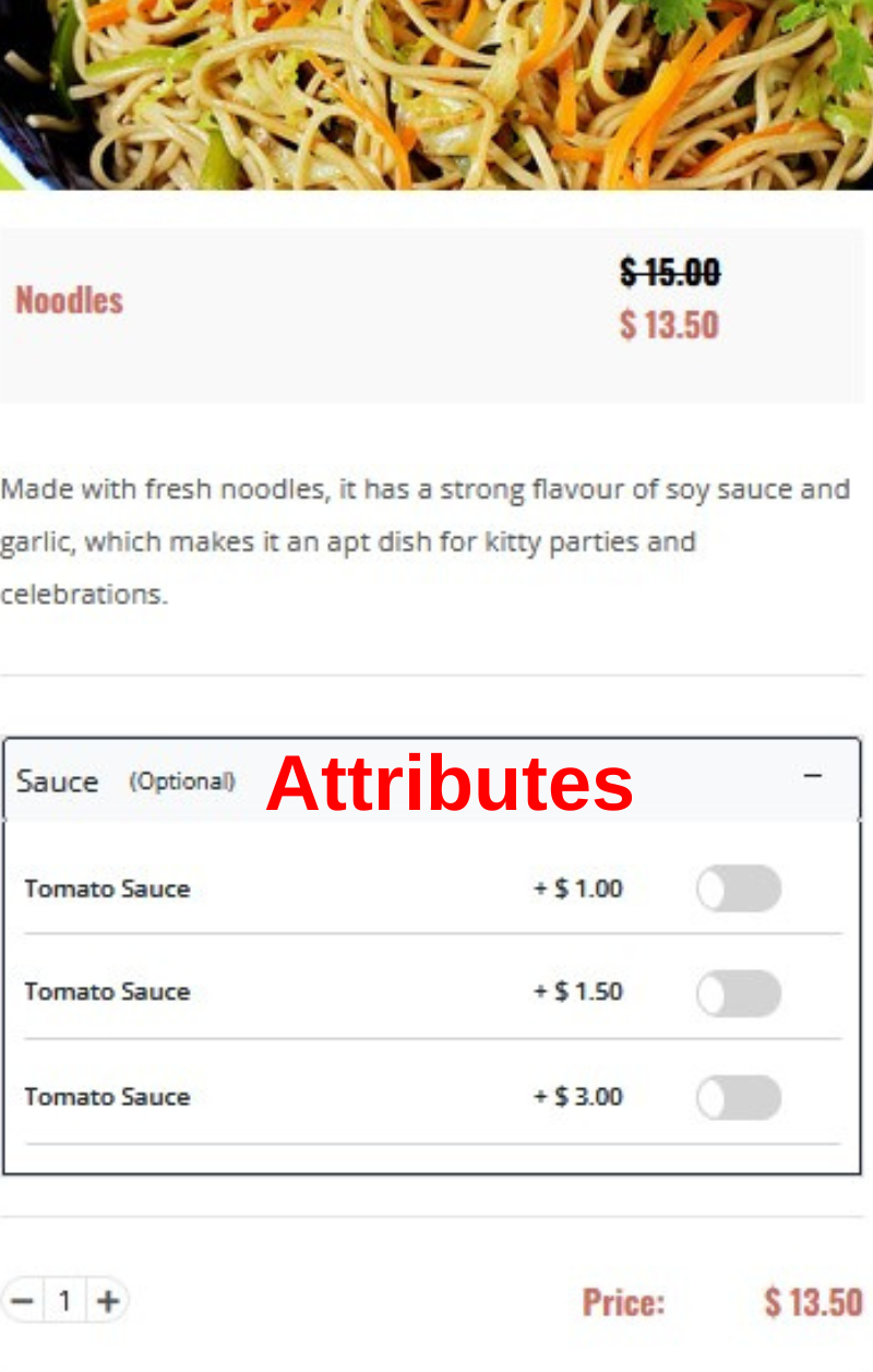 Attributes in frontend panel