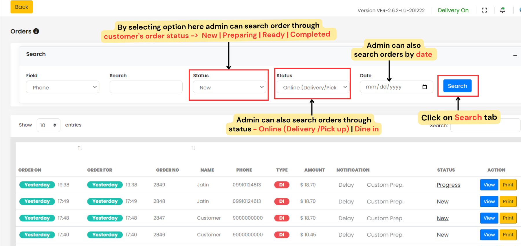 Search Orders