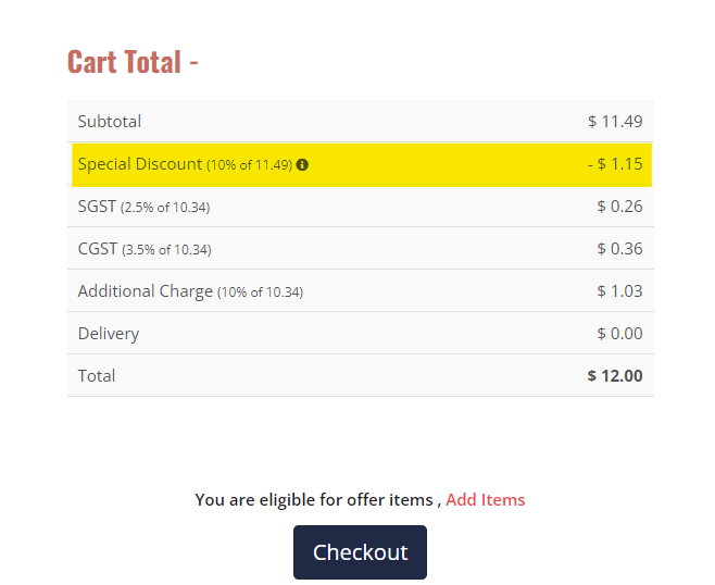 Special Discount