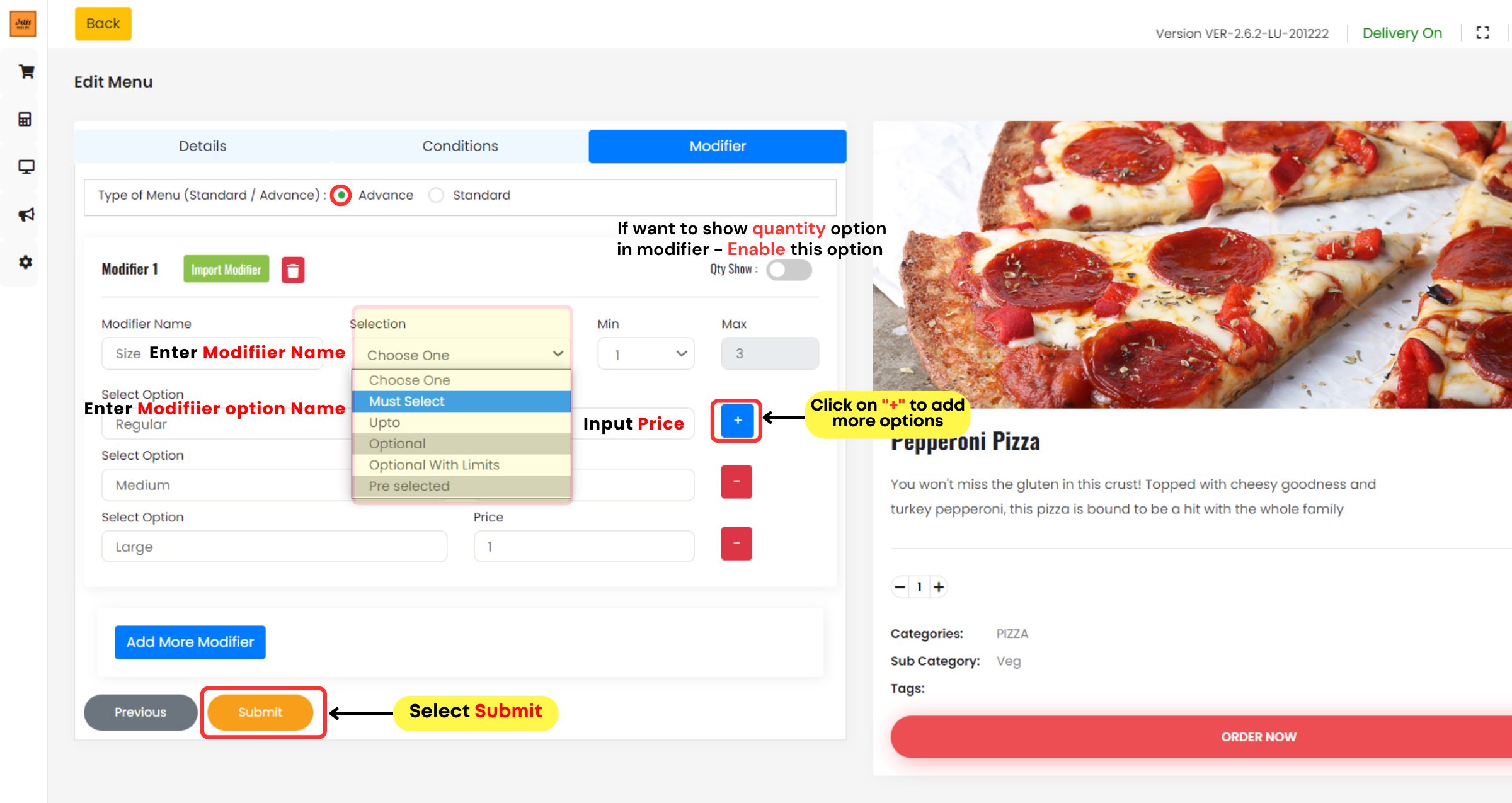 Add Modifiers Via Menu