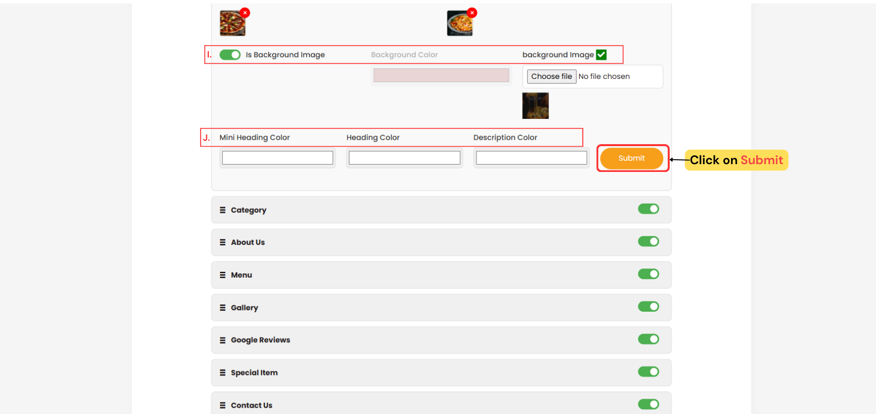Option 1 - Banner Setting