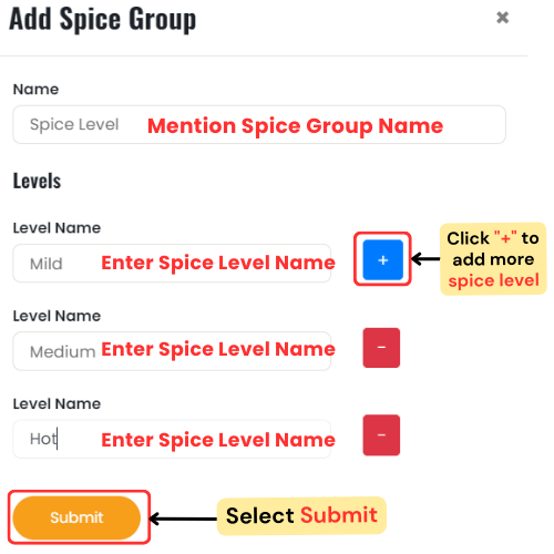 Creating Spice Level